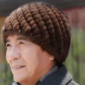 100% mink fur hat beanie hat genuine mink fur